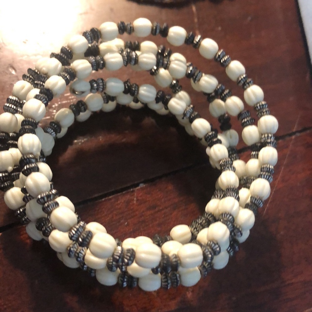 Silver stack three bracelets with white silver stack - Picture 6 of 6